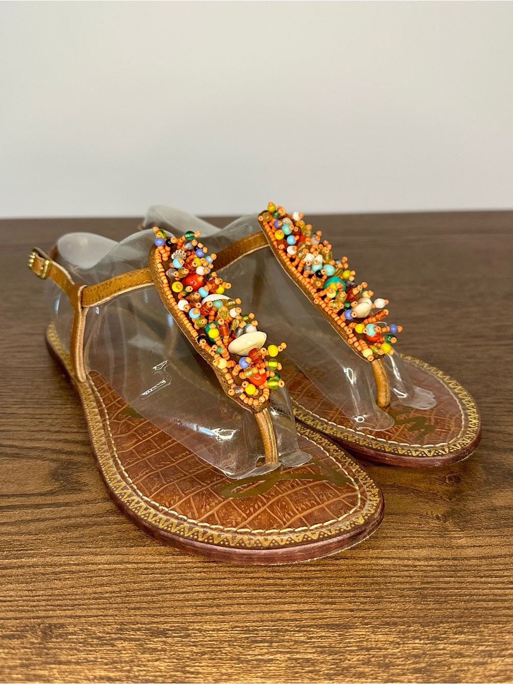 Sam Edelman Gabrielle Beaded Thong Sandals Size 7